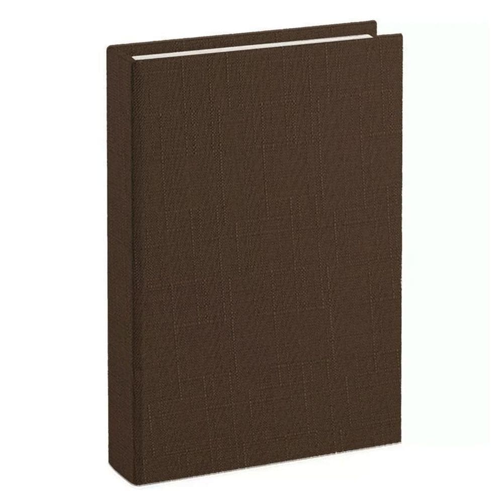 Livro Caixa Decoração Com Revestimento Em Linho Marrom