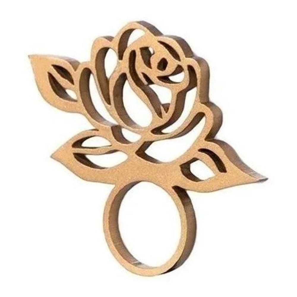 12 Anel Porta Guardanapo Cru Rosas Casamento
