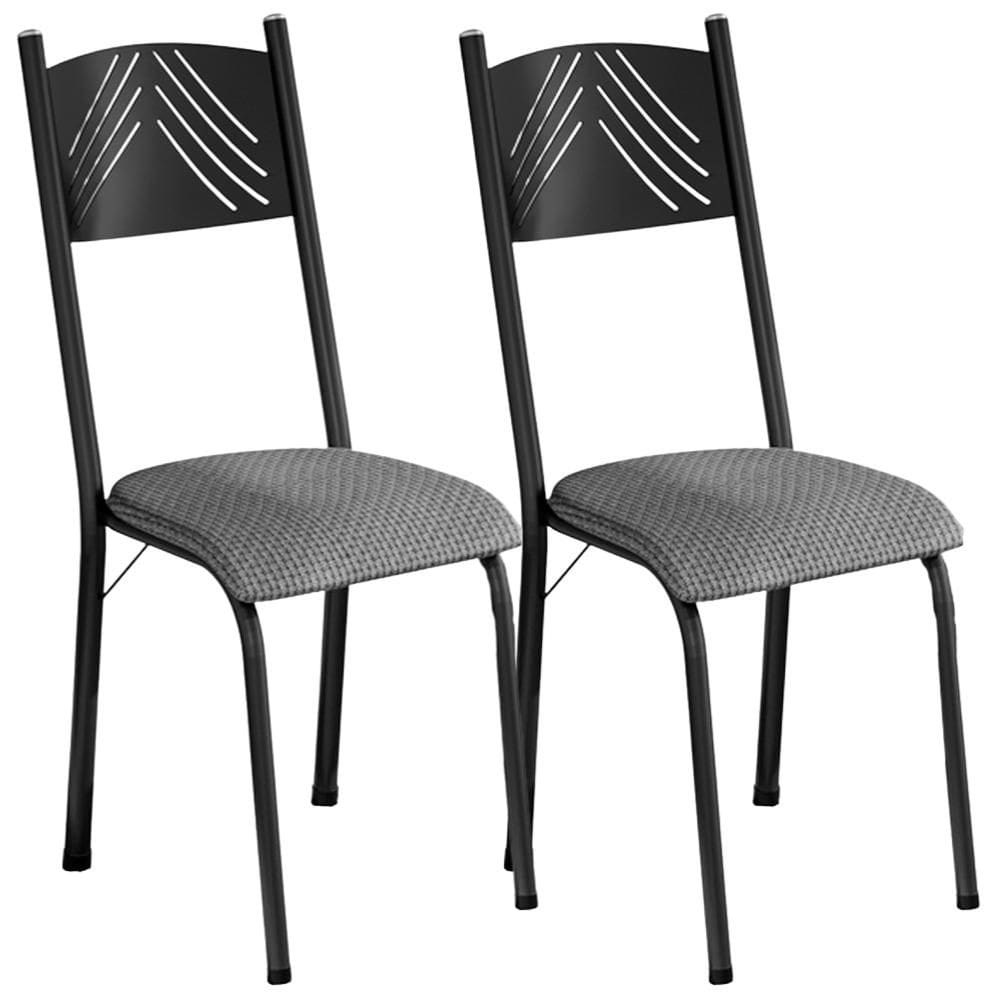 Kit 02 Cadeiras Tubular America 051 Preto ARTEF