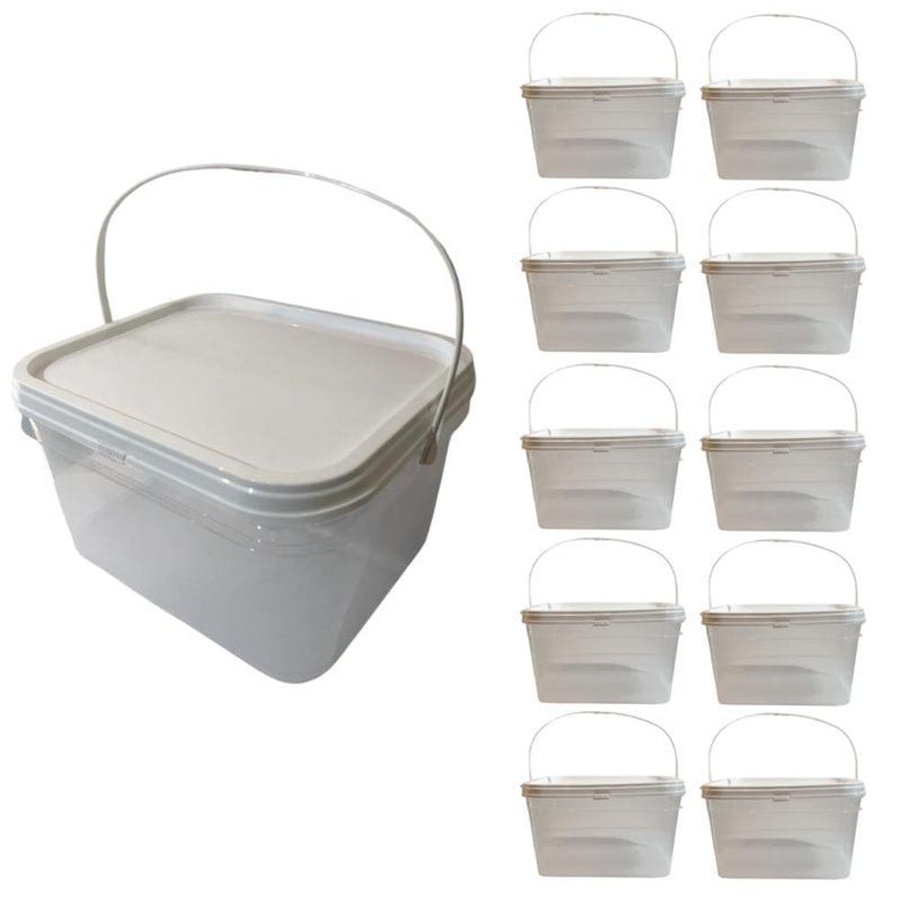 Balde Transparente 2.4L Para Pinturas E Reformas-Kit 10 Pçs