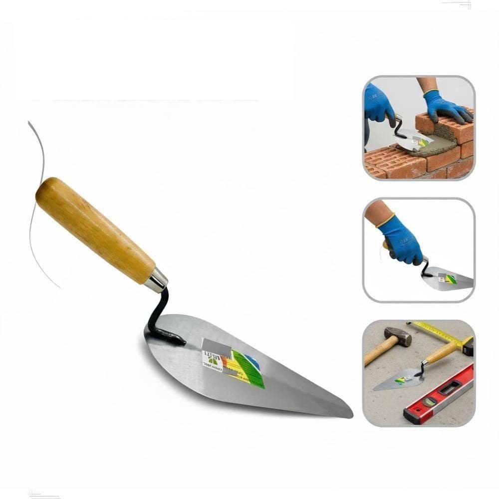 Colher De Pedreiro Canto Oval Profissional Espatula Construcao Jardinagem 8 Polegadas Cabo De Madeira