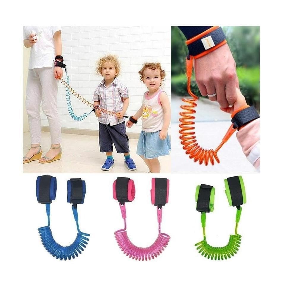 Pulseira De Seguranca Infantil Guia Crianca Anti Perda Coleira Ajustavel Controle Cordao Passeio Shopping Cor:verde;tama