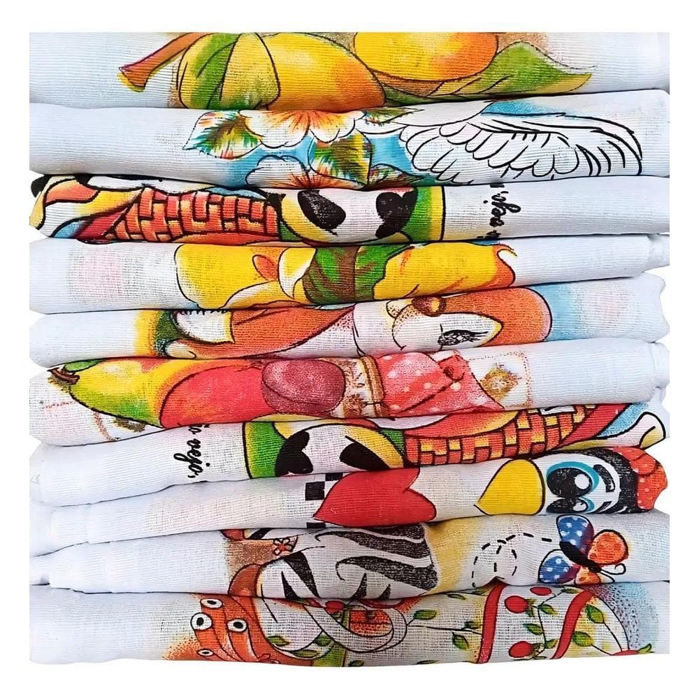 3X 5 Panos De Prato Estampado Pé De Galinha Kit Uso Diário