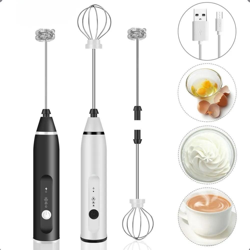 Mini Mixer Elétrico Misturador De Bebidas 2 Em 1 Portátil Fu