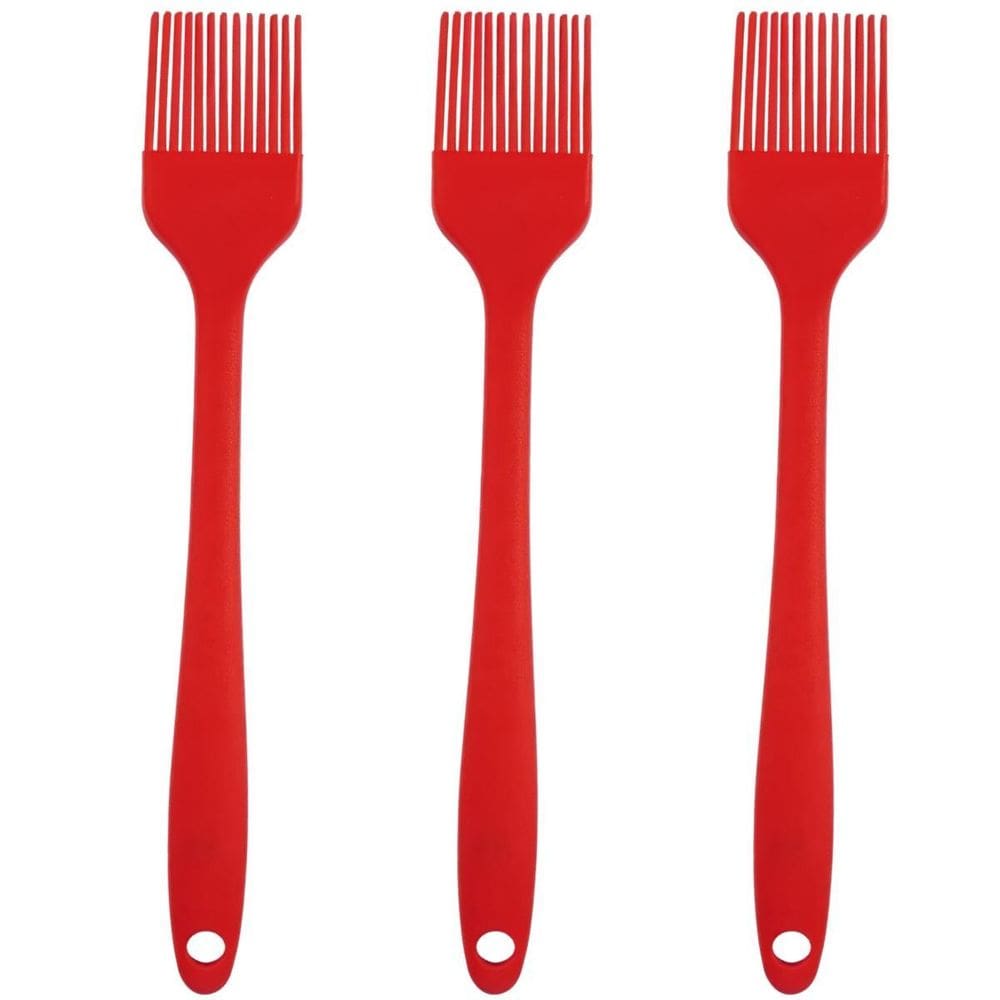 Pincel Culinario De Silicone Vermelho Kit 03 Un