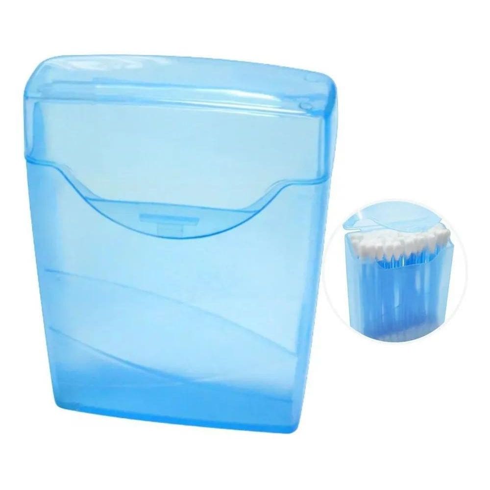 10X Estojo Porta Cotonete Hastes Flexíveis Contonete Organi