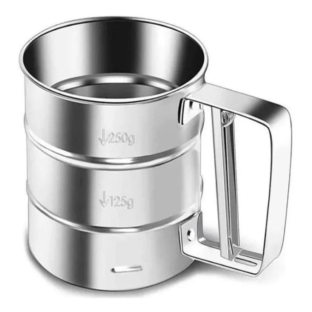 Caneca Polvilhador Farinha De Gatilho Manual Inox Ke Home