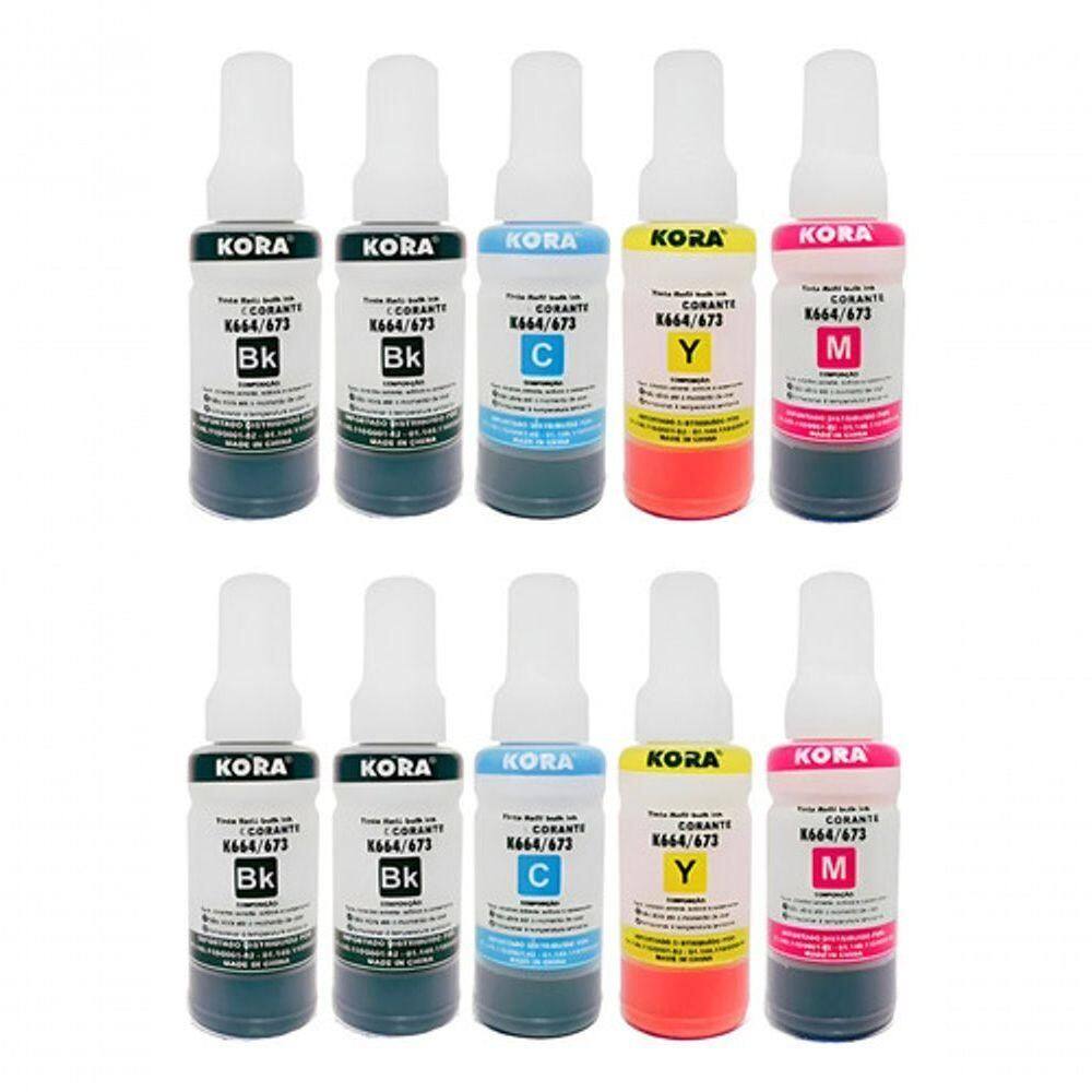 Kit Refil Tinta T664 Epson Preto Ciano Magenta Amarelo
