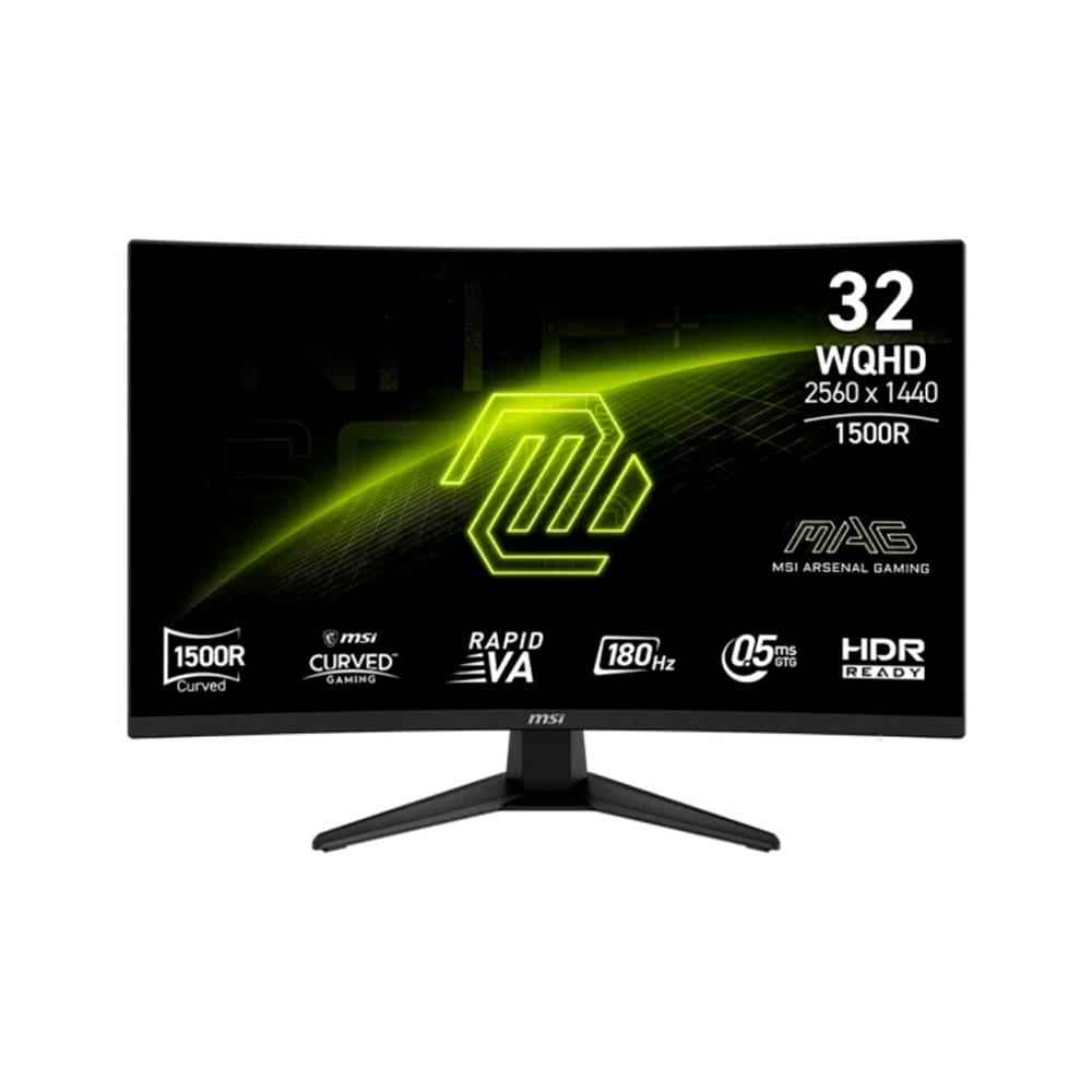 Monitor Gamer Curvo 31.5” MSI 180Hz 0.5Ms WQHD 321CQF E18 2560X1440 Preto