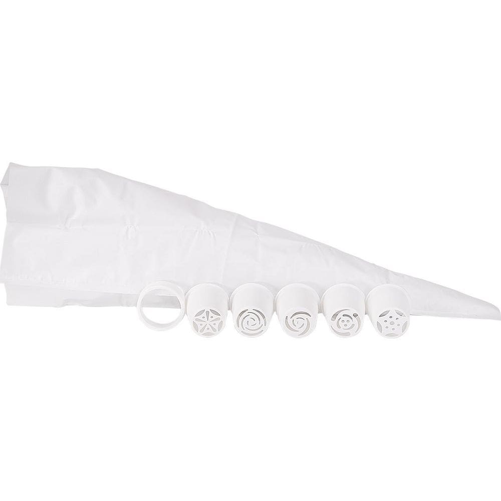 Kit 5 Bicos Confeitar Russos + Saco Confeiteiro Branco