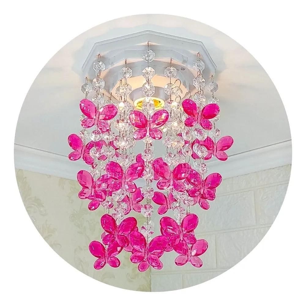 3X Lustre Infantil Decoração Quarto De Menina Bebê Borboleta