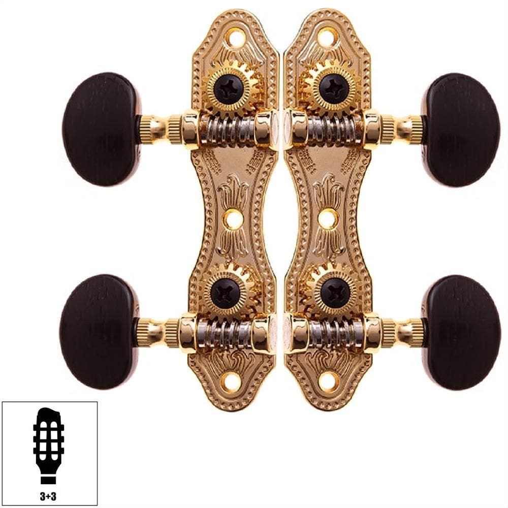 Jogo De Tarraxas Dourada Rozini Cavaco Pino Grosso 18 Dentes