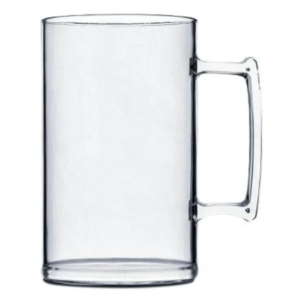 30 Caneca De Acrílico Chopp Transparente Cristal Lisa 500Ml