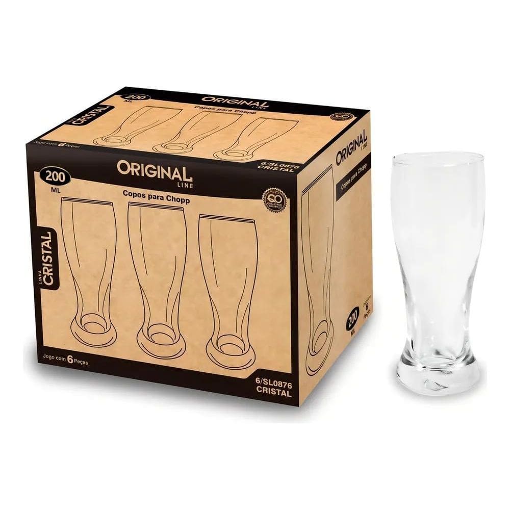 Jogo De Copo 6 Peças Cerveja Beer 200Ml Taça Tulipa Chopp Co