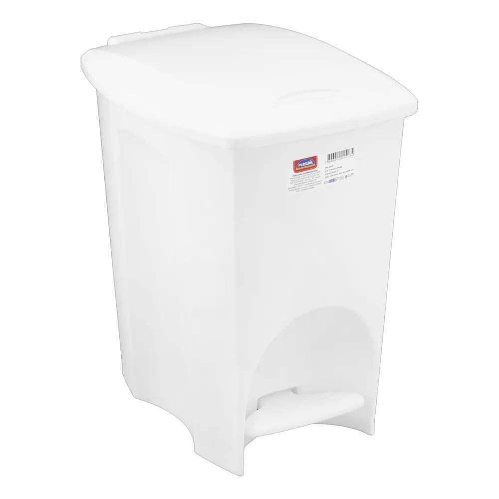 Lixeira Com Pedal Branca 7L Plasútil