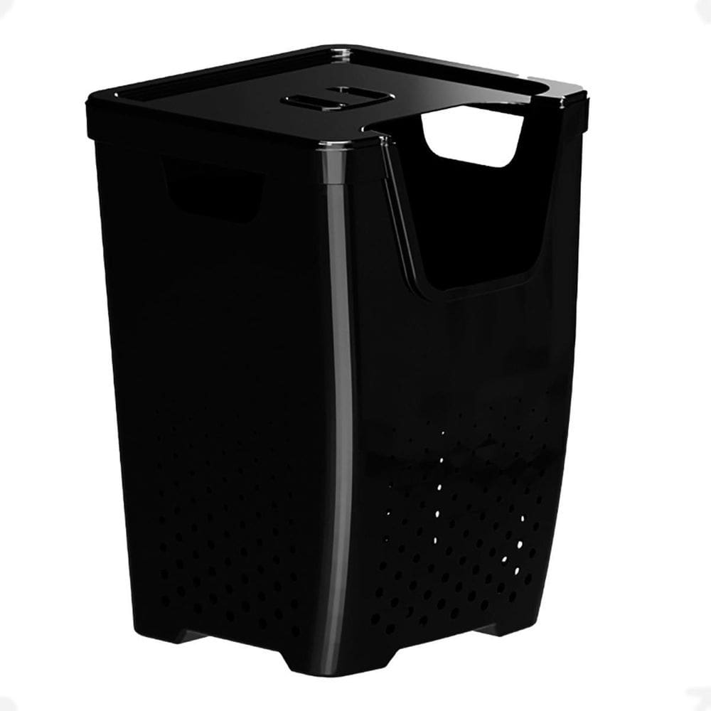Cesto Organizador Multiuso De Roupas Empilhavel Preto 43L