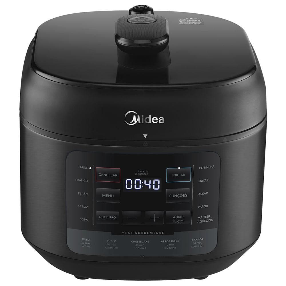 Panela de Pressão Elétrica 5L Midea NutriPro Preta - PPD5