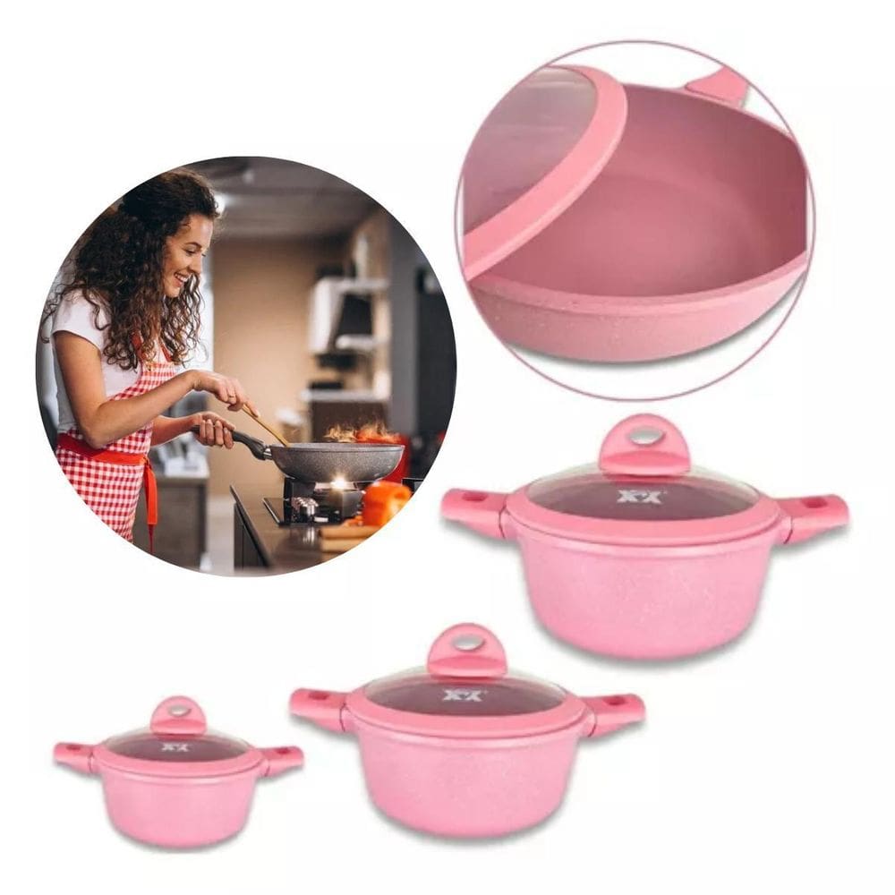 Panelas Modernas E Duráveis Cor Rosa Um Ótimo Presente Sua