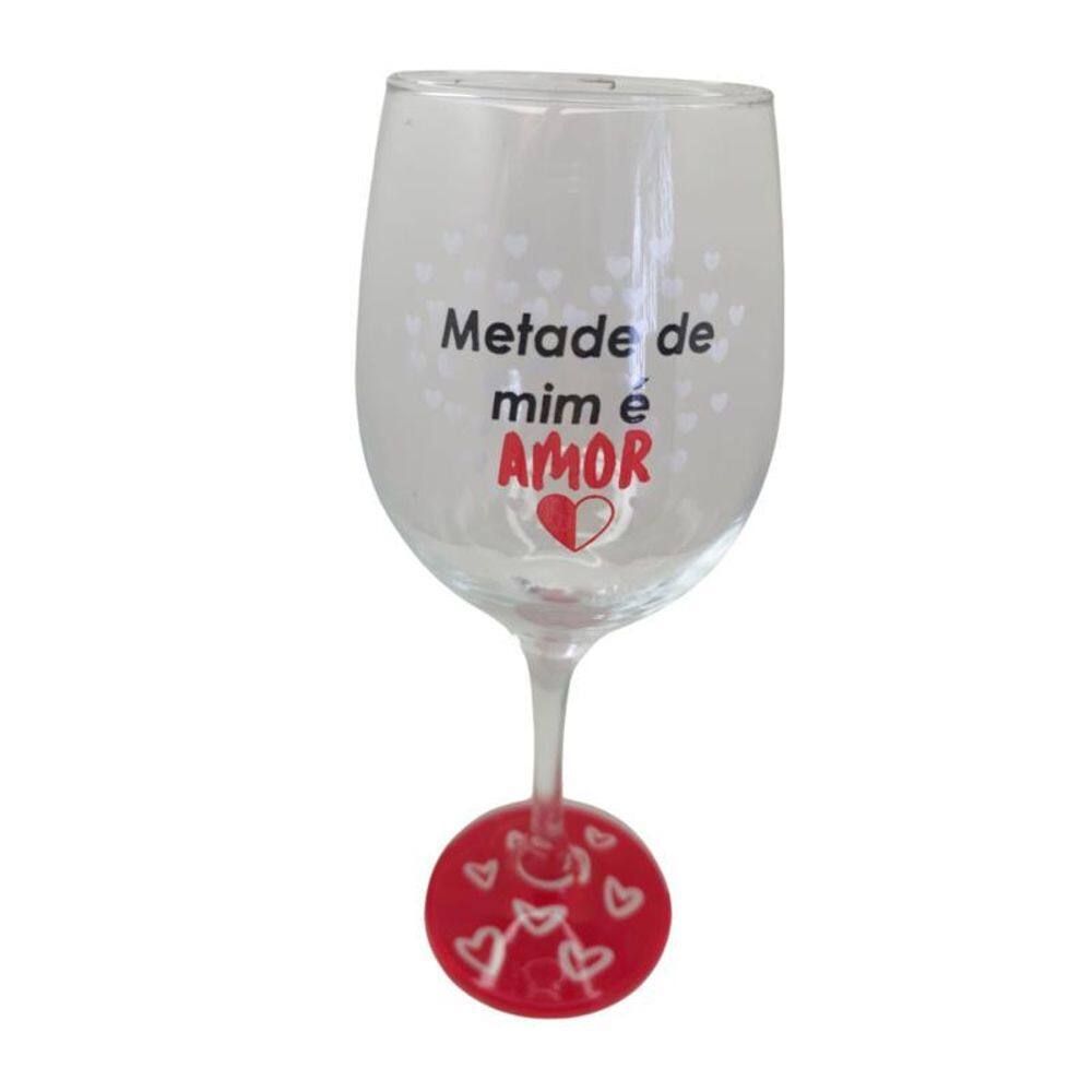 Taça Frase Amor Namorados Casal Personalizada Vinho 490Ml