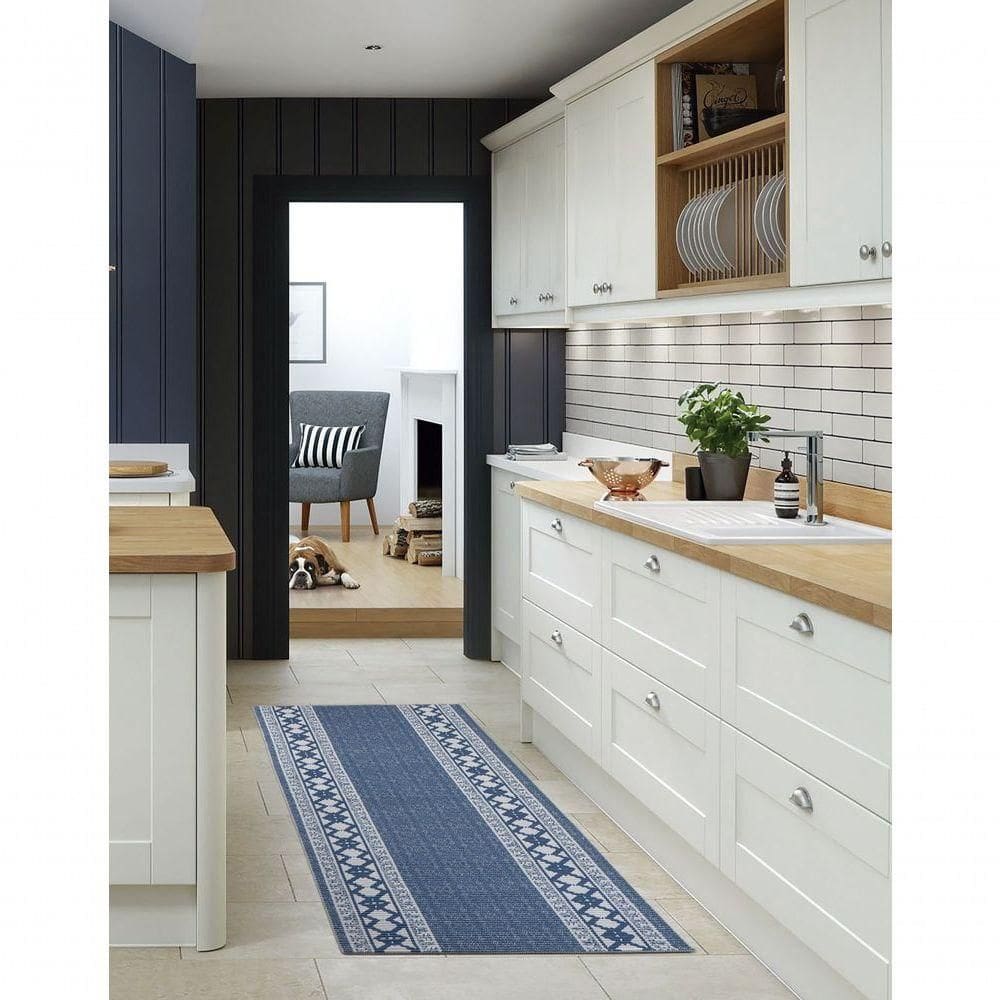 Tapete Passadeira Emborrachada Pvc Antiderrapante 0,65x3,00m Elos Marrom Bege