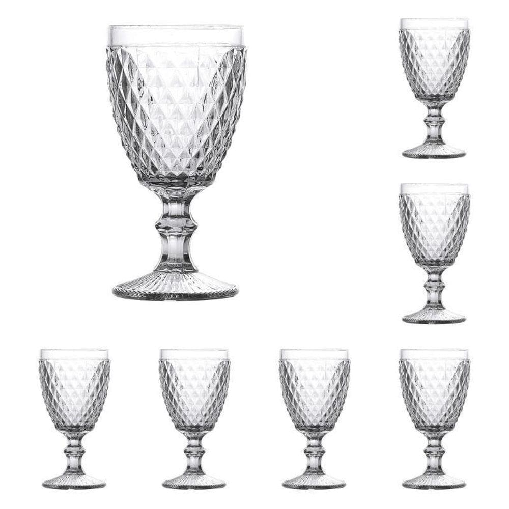 Conjunto Com 02 Taças De Vidro Vinho 230Ml Bico De Abacaxi