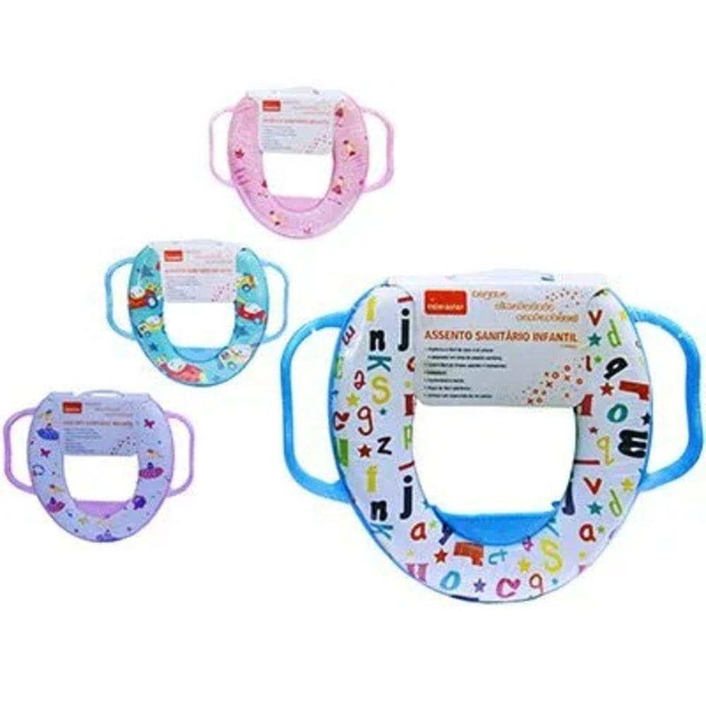 Assento Sanitario Infantil Com Alças Redutor Para Vaso Adaptador Troninho Acolchoado Criança Bebe Cor:menina;tamanho:u
