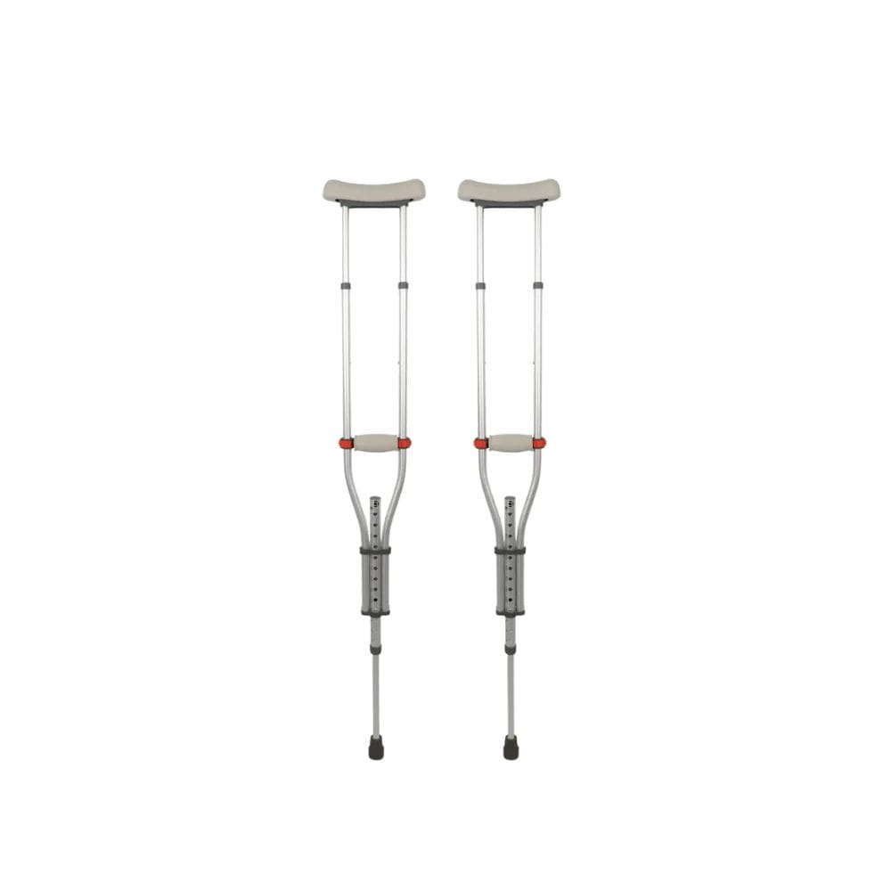 Par De Muleta Axilar D7 Universal Em Alumínio Regulável Suporta Até 130 Kg, Leve, Anatômica e Ajustável