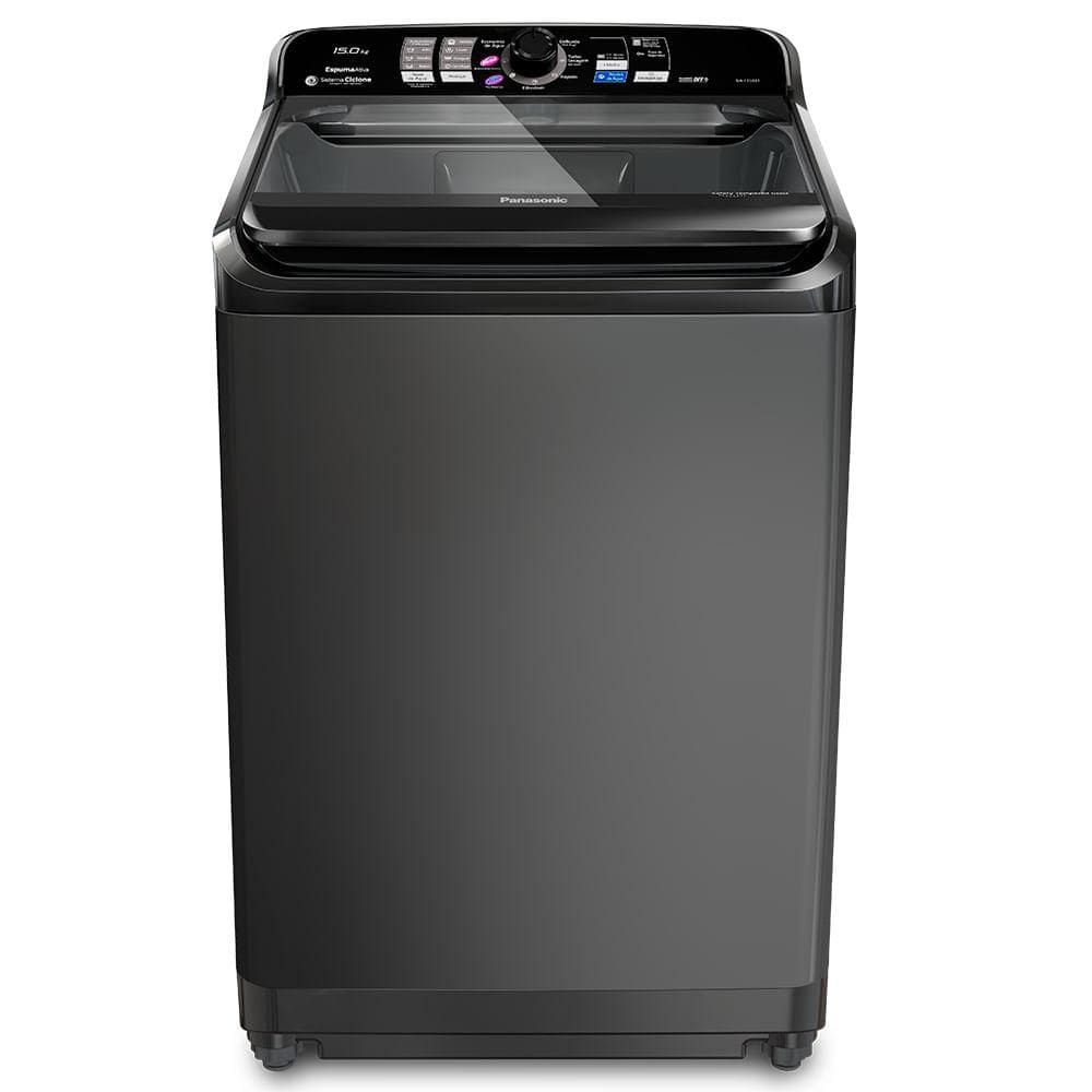 Lavadora de Roupas Panasonic 15Kg Titânio com 08 Programas de Lavagem e Smart Sense - NA-F150B1T