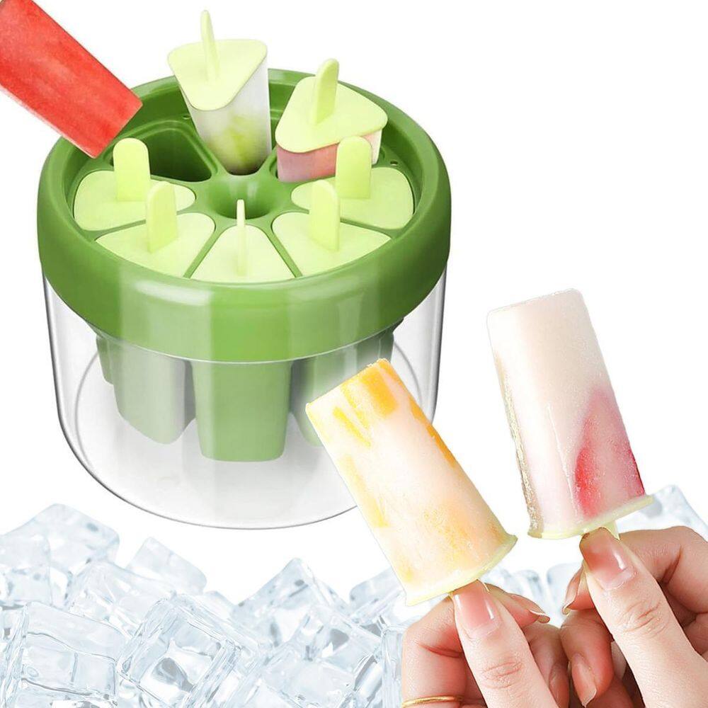 Forma Molde Picolé Sorvete 8 Palitos Reutilizável Verde