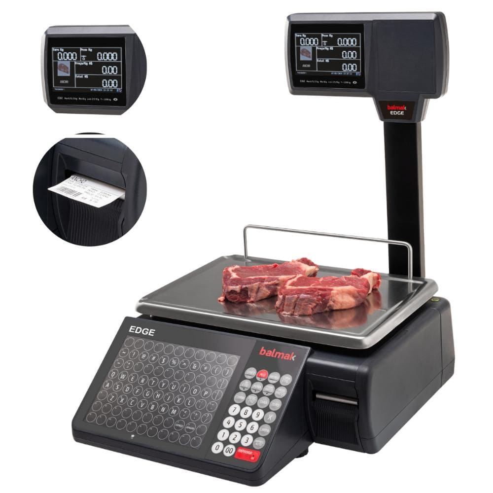 Balança Digital Computadora 33 KG Com Impressora Etiquetadora Ethernet Bivolt EDGE33TE Balmak