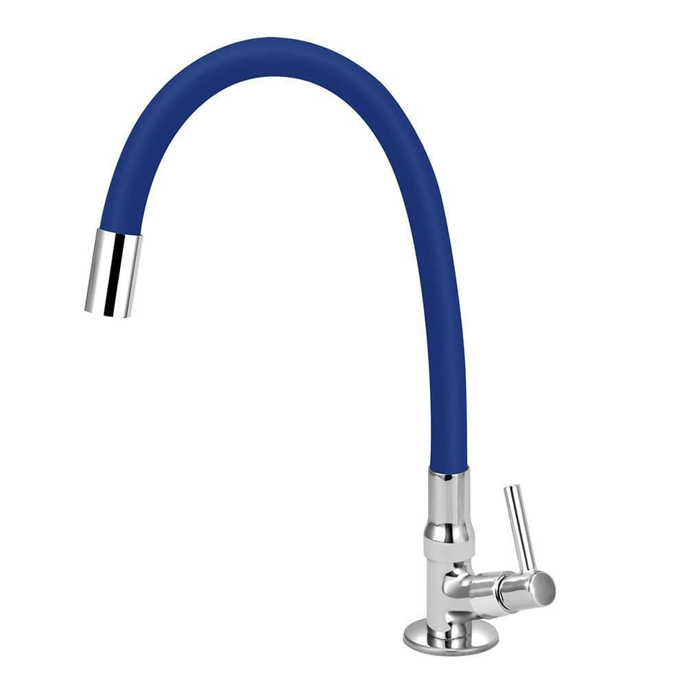 Torneira Cozinha De Mesa Tubo Gourmet Flexível Azul