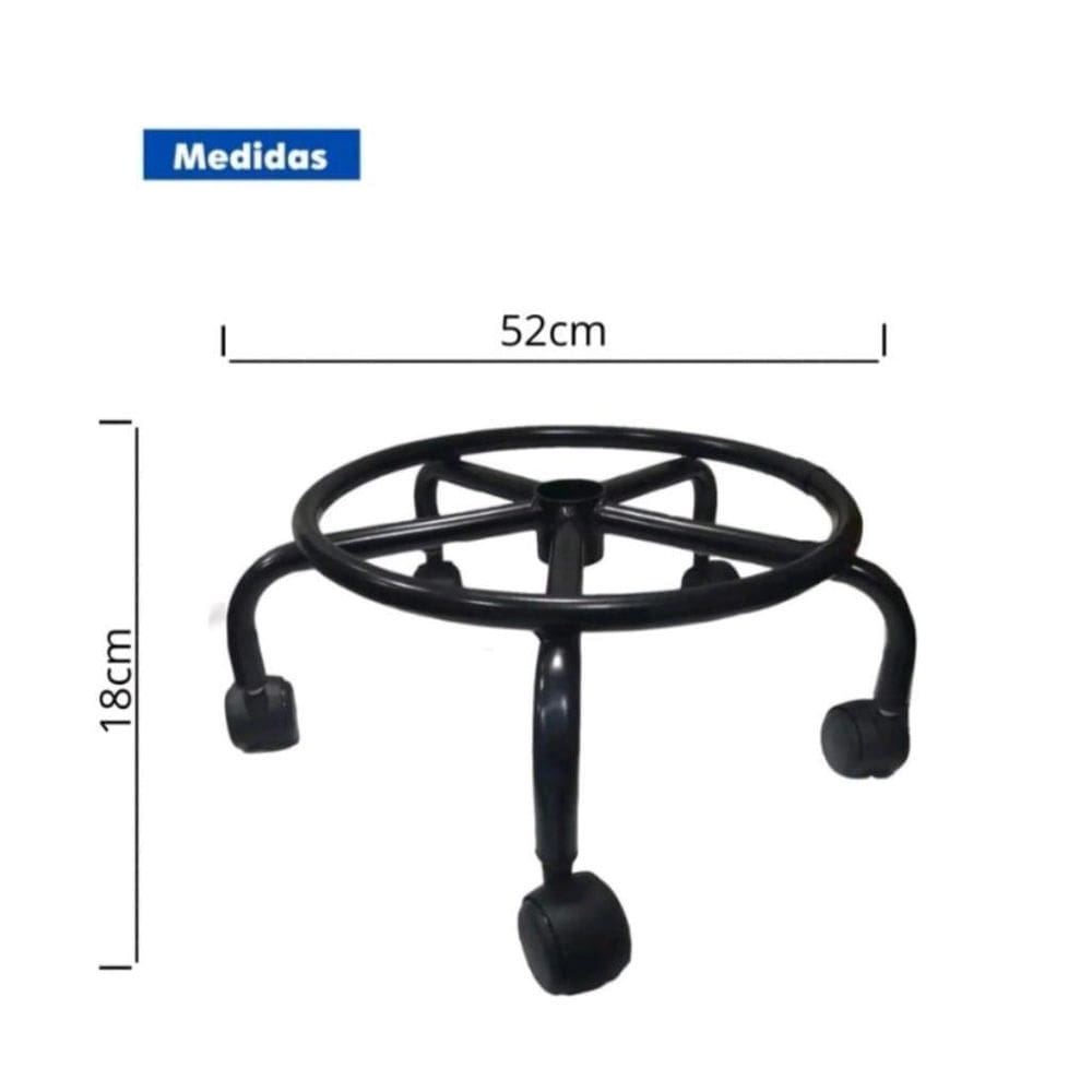 Base Para Cadeira Caixa Alta Com Aro Apoio Dos Pés Preto