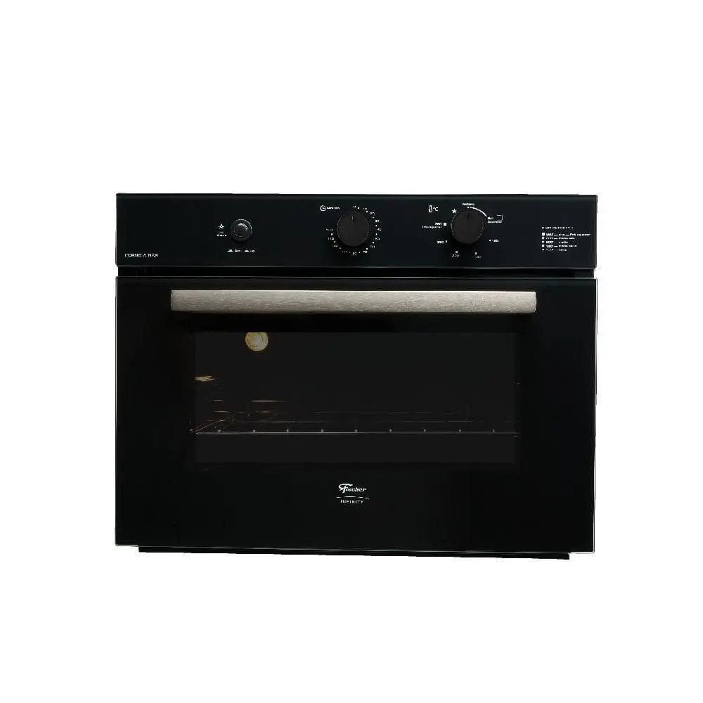 Forno a Gás de Embutir Fischer Easy Clean Infinity 50 Litros com Grill Preto