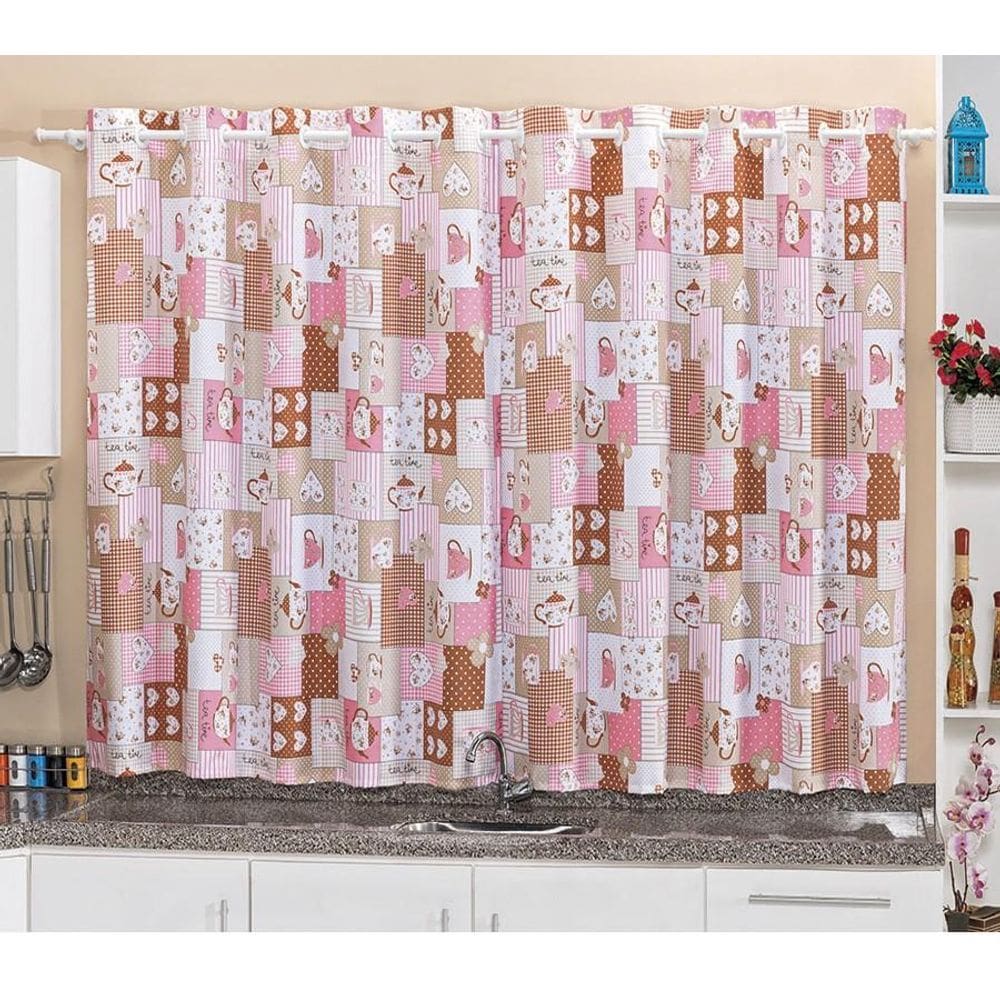 Cortina Bule Para Cozinha Em Tecido Oxford 2,40X1,50