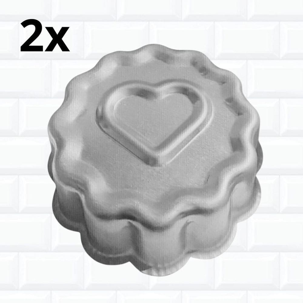 Kit 2 Formas Ballerine Crespa Coração 13X6 Cm Decorada Alum
