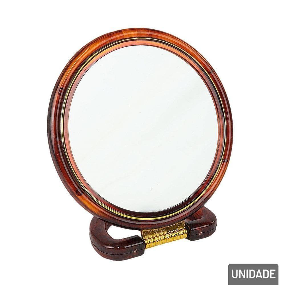 Espelho de Mesa Dupla Face 26,5x18cm Redondo - Tudo em Caixa