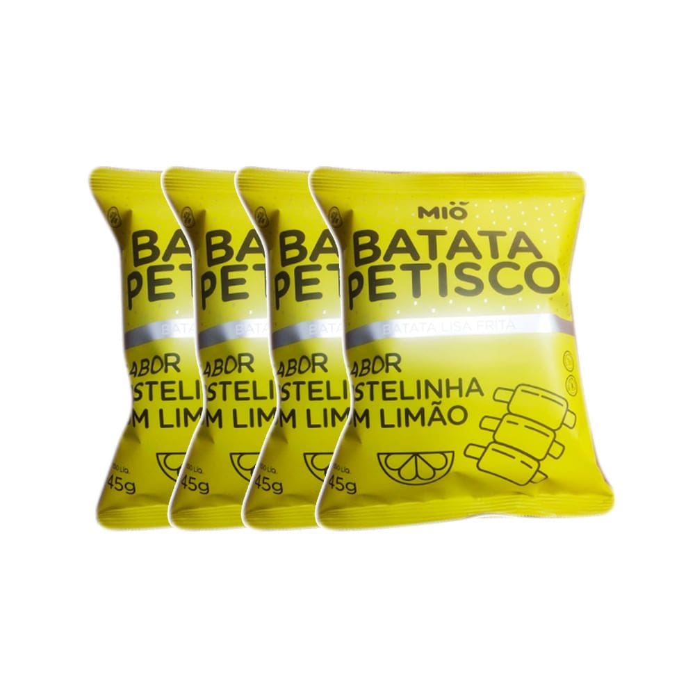 Kit 4 Batata Petisco Mió Sabor Costelinha com Limão 45g