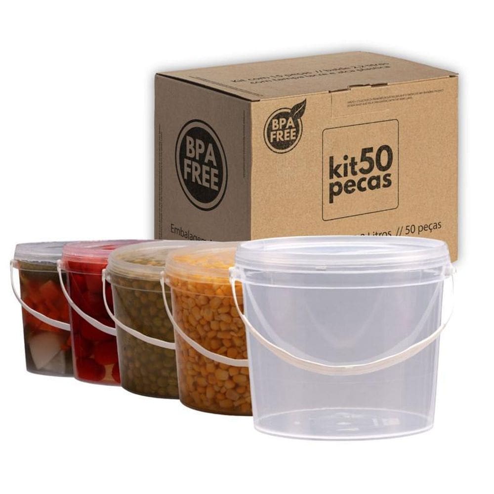 Balde 1.8L Bpa Free 50 Pçs