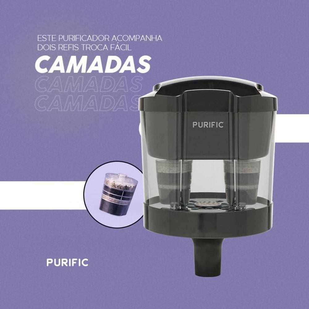 Purific 10 Preto Para Bebedouro Refil Camadas