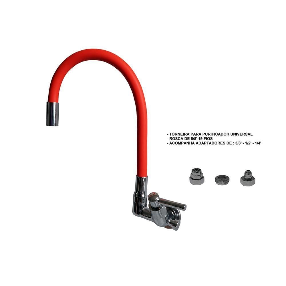 Torneira Parede Gourmet Universal Vermelho