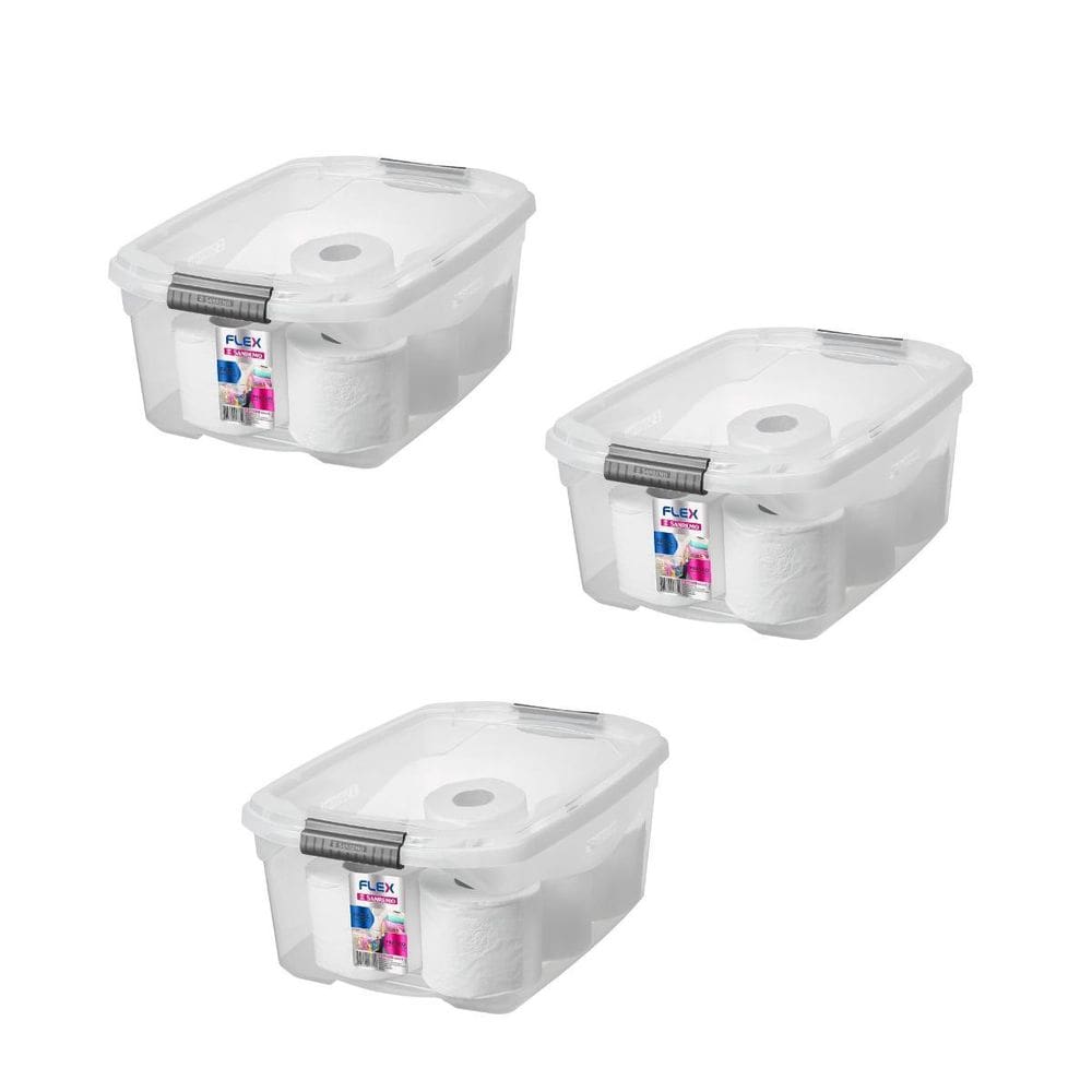 Kit 3 Caixas Organizadora Multiuso 20 Litros Sanremo