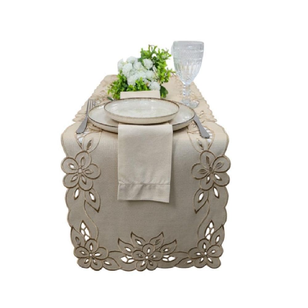 Caminho Mesa Rechillie 40X140Cm Bege Argivai