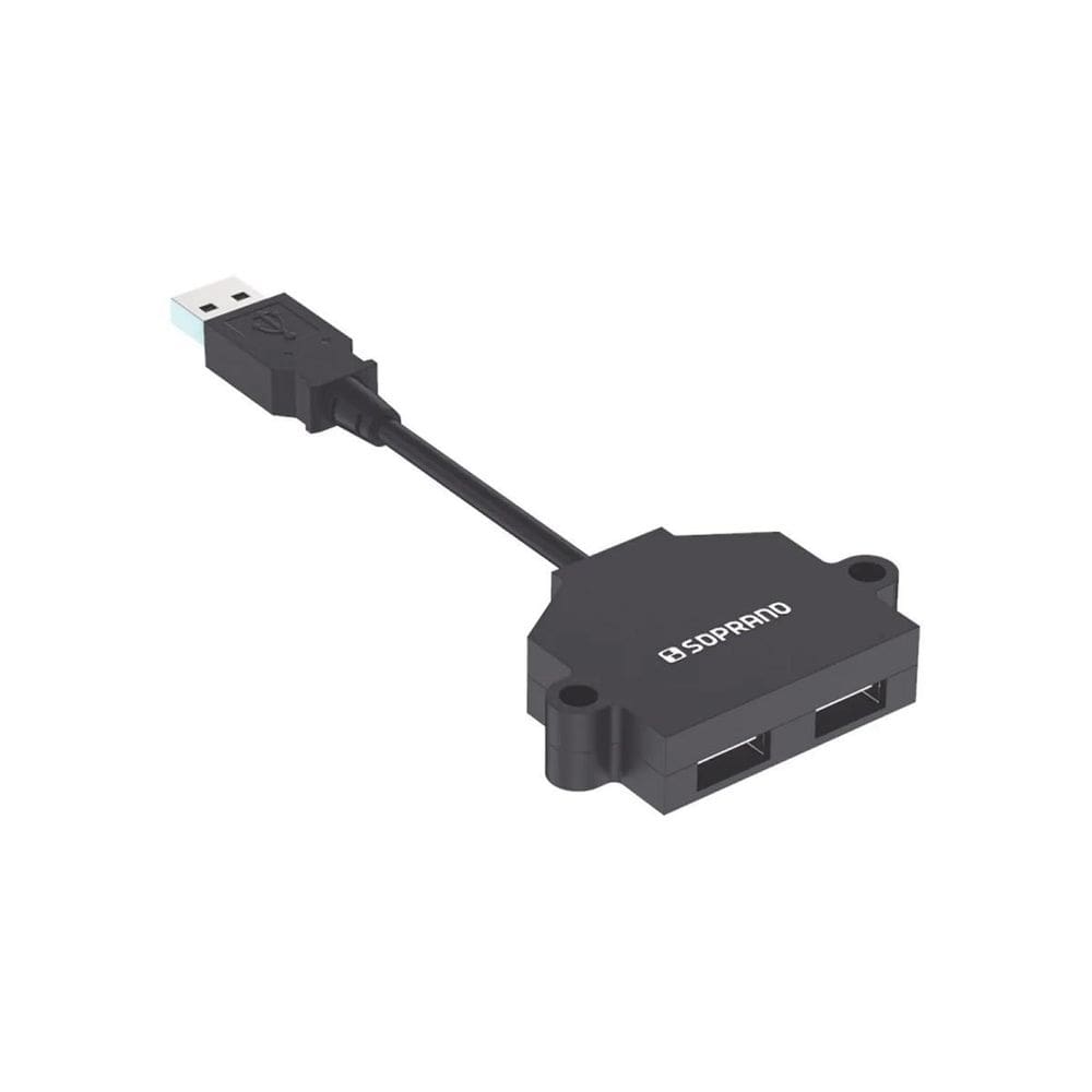 Tomada Sobrepor Para Móveis Com 2 Usb Preta 2,0A