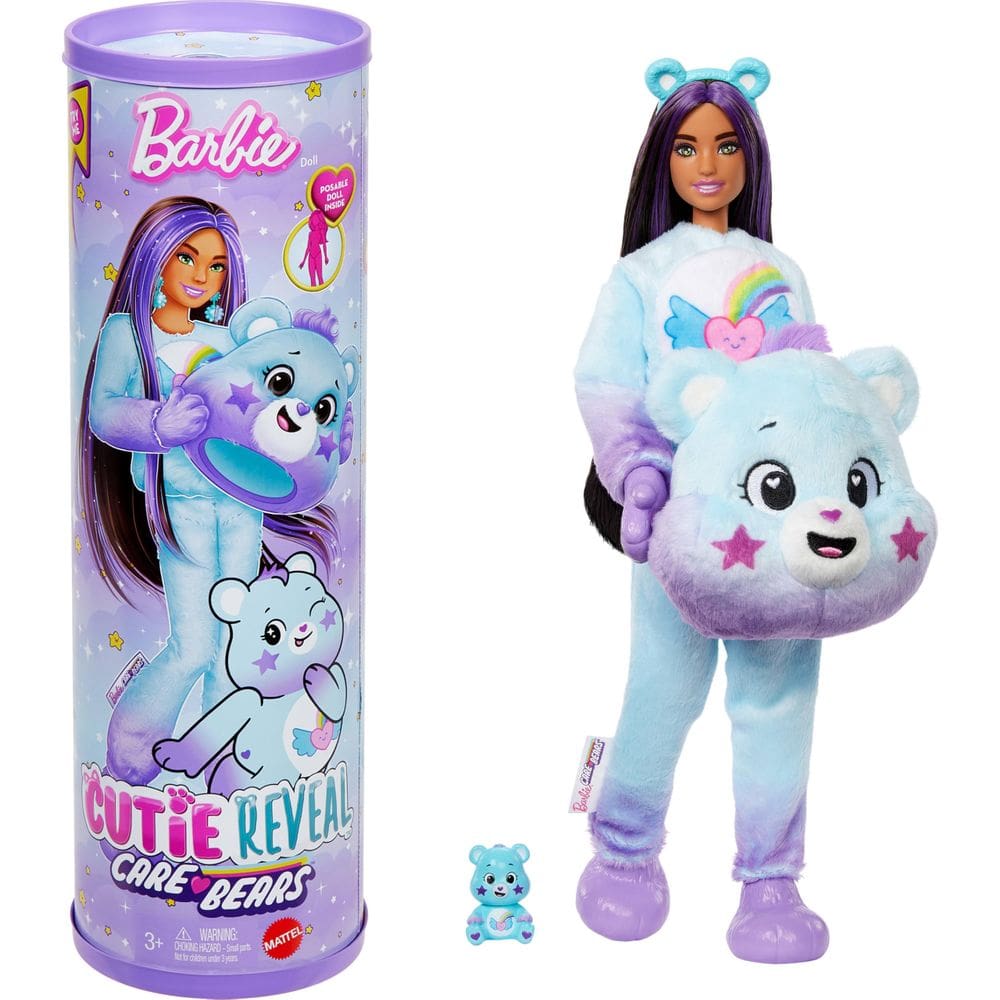 Boneca Barbie Cutie Reveal Care Bears Dream Bright com 10 surpresas