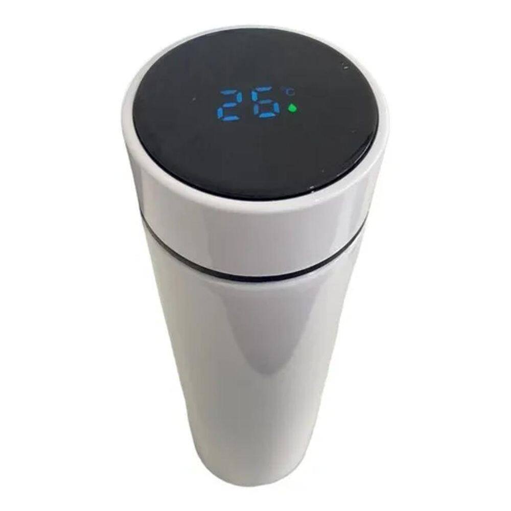 Garrafa Térmica De Inox Com Termômetro 500Ml Garrafinha Água