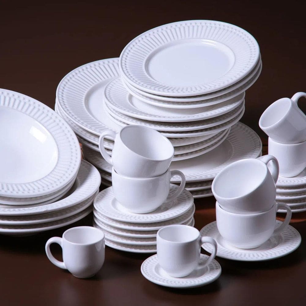 Aparelho De Jantar Porto Brasil 20 Pçs Roma Branco - 1Linha