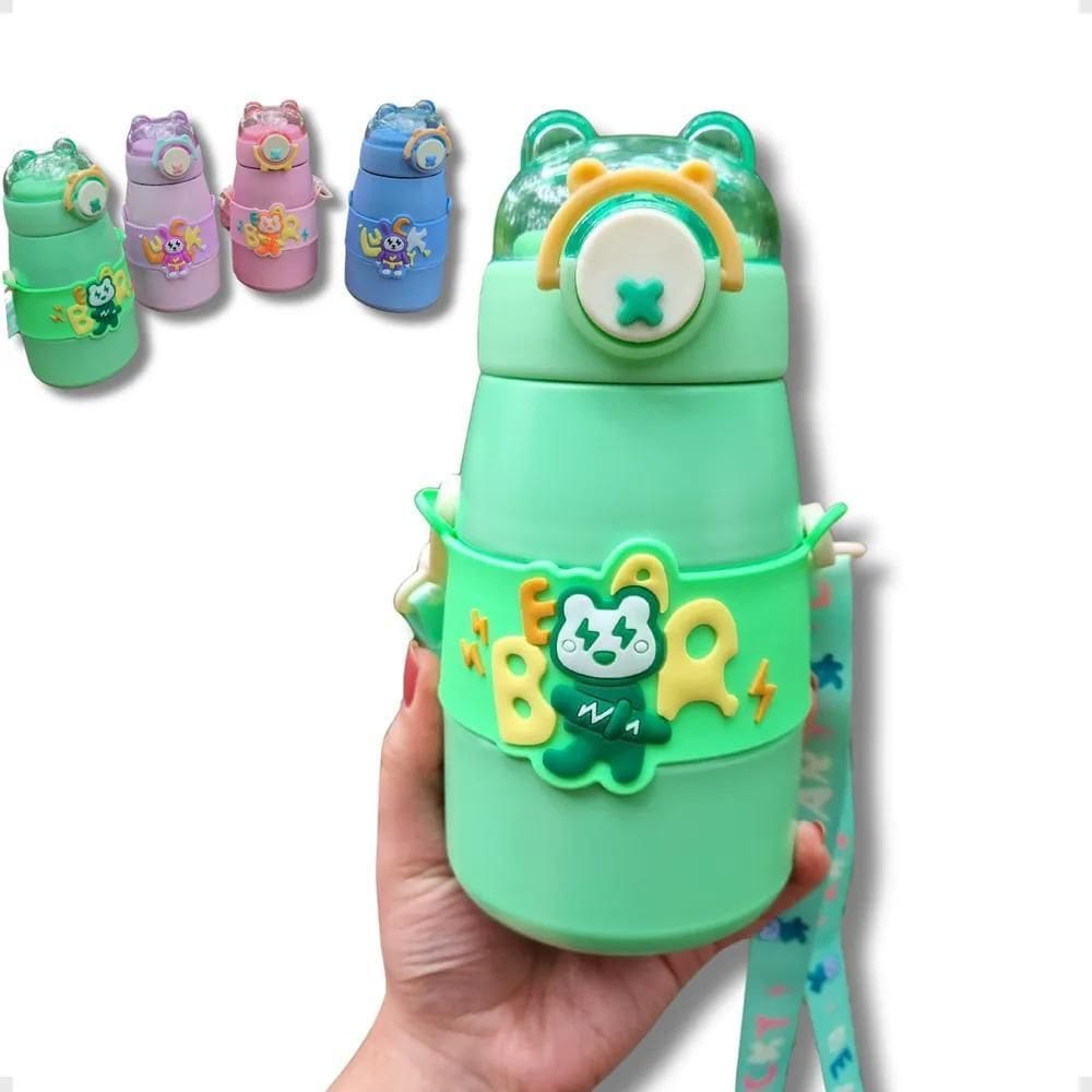 2X Garrafa Térmica Infantil Colorida Personagens Motivaciona