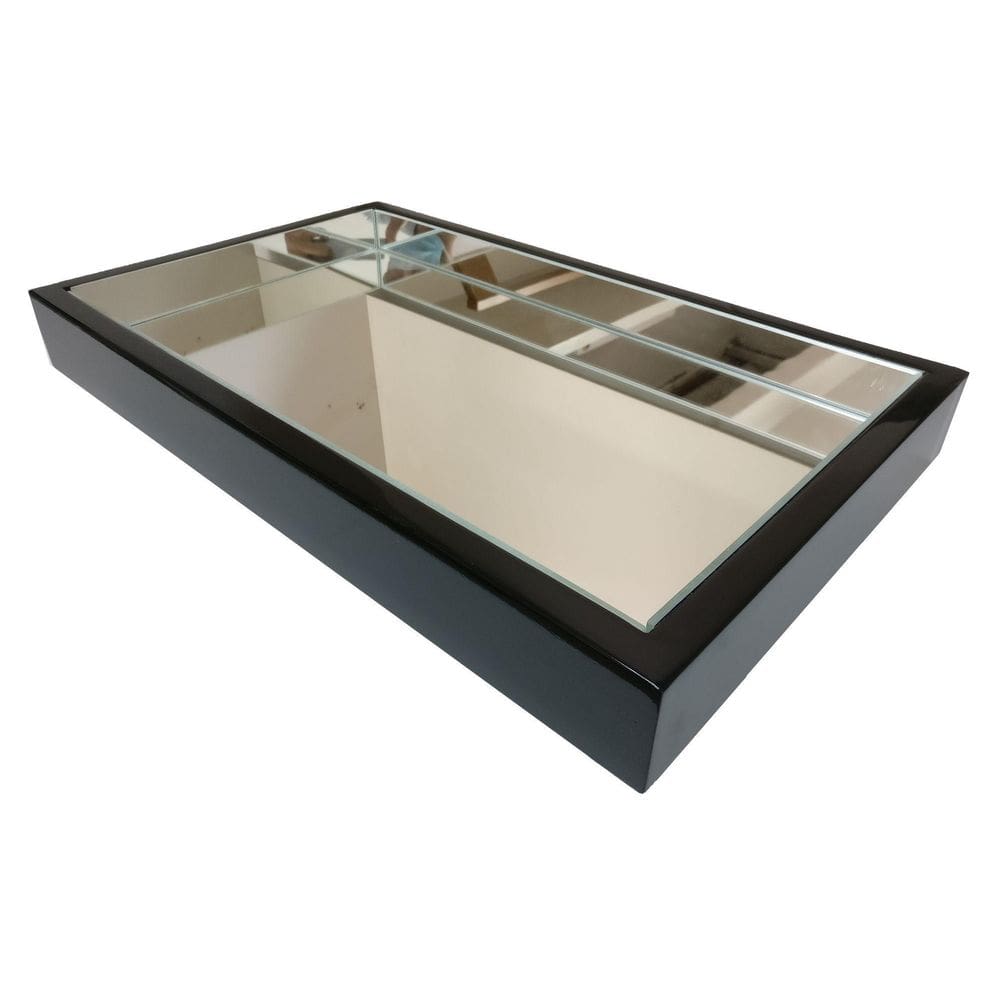 Bandeja Espelhada Decorativa De Servir Pra Sala 2030 Preto