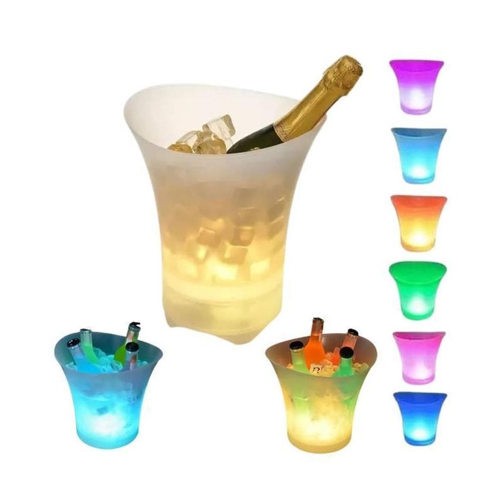 Balde De Gelo Para Bebidas Com Led E Caixa De Som Bluetooth