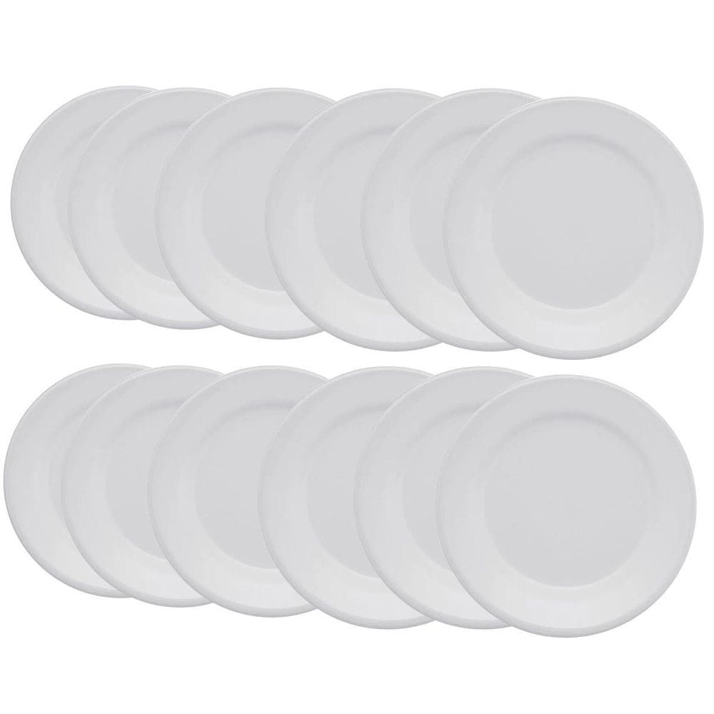 Prato De Sobremesa Plus Branco Cerâmica 18Cm 12 Un - Biona